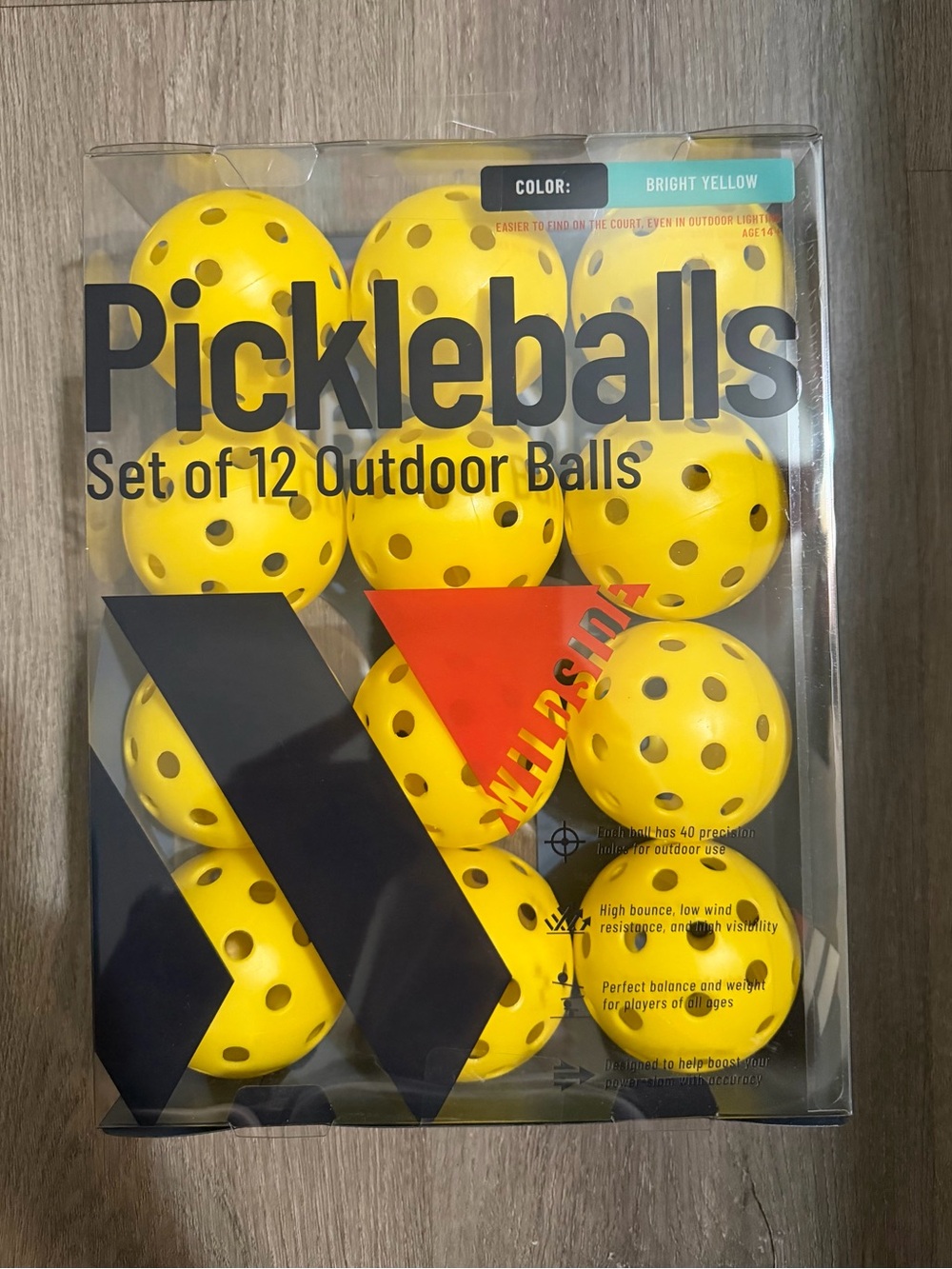 Pickleballs Set of 12 Bright Yellow